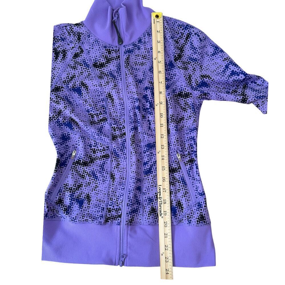 Zella Activewear Purple Patterned Design Full Zip Side Pockets Women's Size XS - Picture 7 of 7